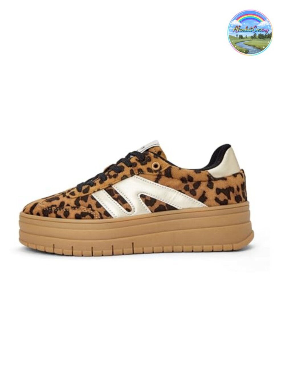 Platform Sneakers with Suede and Faux Leather Patchwork Design
